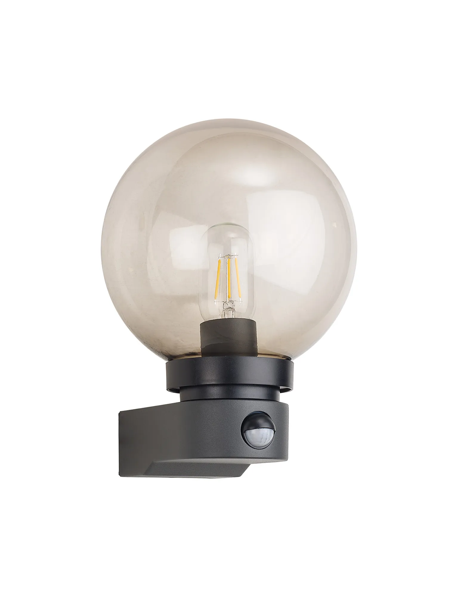 Milo Globe Wall Lamp PIR IP54 Dark Grey D0878  Deco Milo